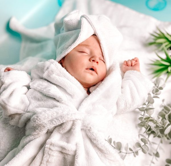 Luxury  Super Soft Baby Bath Robe WHITE - Image 3